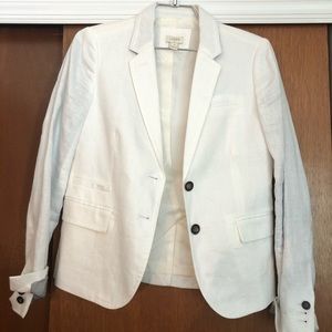 White linen J. Crew Factory Blazer Jacket